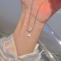 Zircon Water Drops Necklace Simple Clavicle Chain