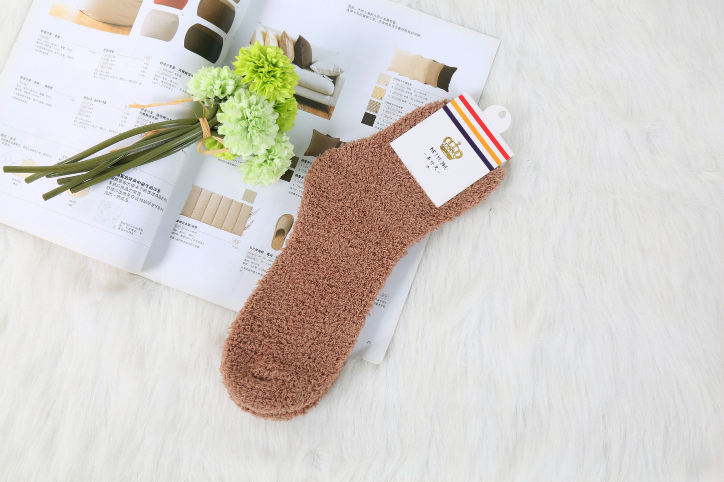 Solid Color Thick Warmth Floor Socks