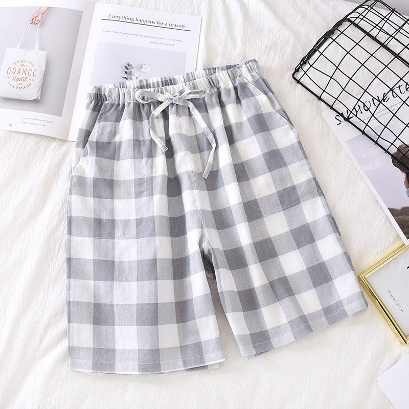Thin Plaid Half Pants