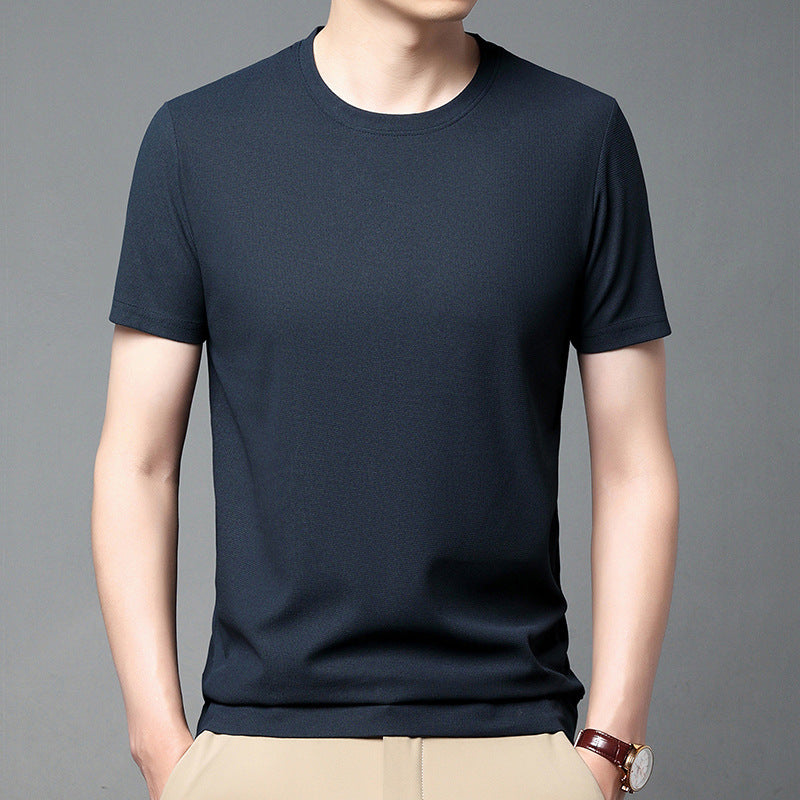 Waffle Crew Neck T-shirt Men's Summer Short Sleeve Quick-drying Classic Casual Loose Thin Top