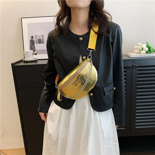 PU Fashion Crossbody Women Chest Bag Stone Pattern One-shoulder Crossbody Bag All-match Messenger Belt Bags