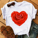 Ice Cream Flower Print Men And Women Couple Short Sleeve