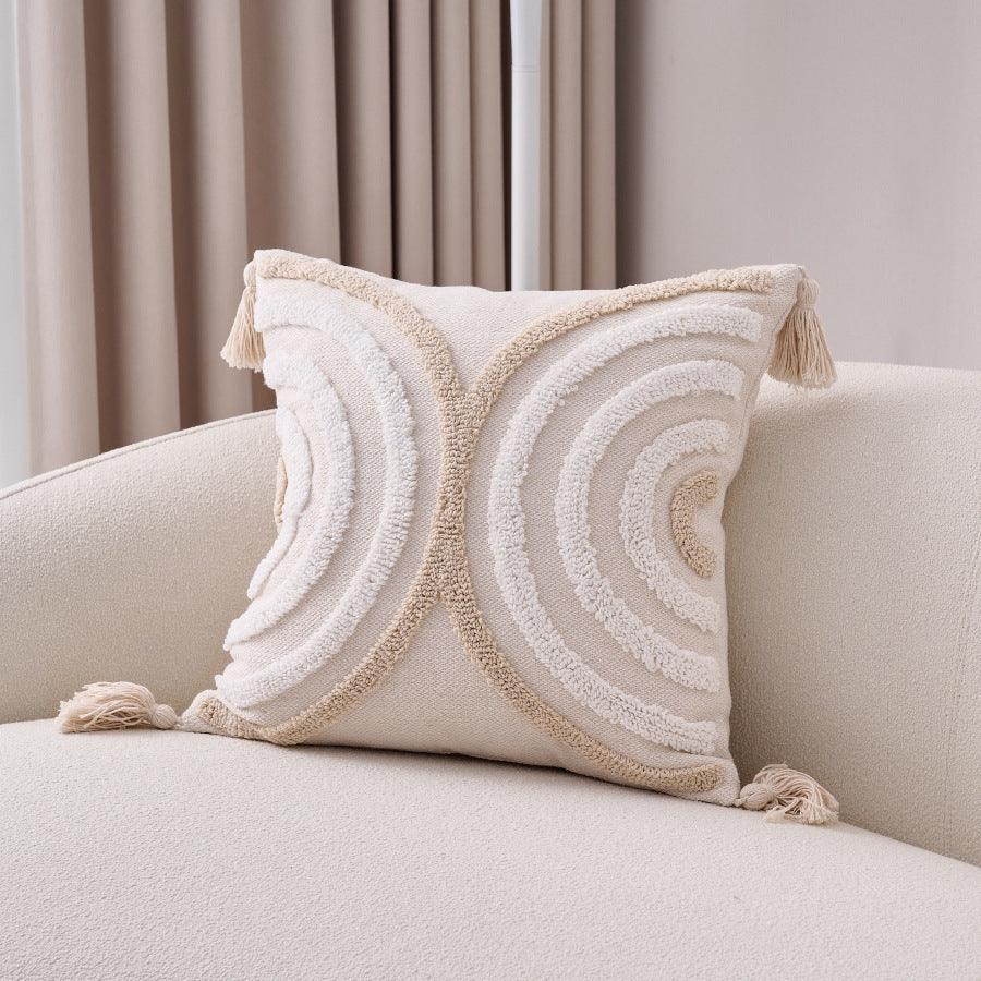 Cotton And Linen Bohemian Ins Style Pillow Sofa Living Room And Bedside Backrest Bay Window Tassel Cushion Cover