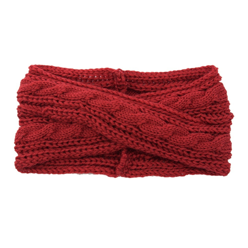 European And American Knitting Twist Cross Wool Hair Band