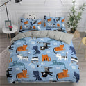 Cartoon Duvet Cover Suit Cute Kitten Pattern