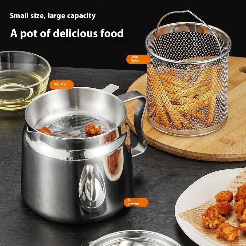 Stainless Steel Filter Oil Residue Separation Pot With Filter Screen Fried Blue