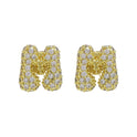 18K Brass Balloon Bubble Zircon Small Size Stud Earrings