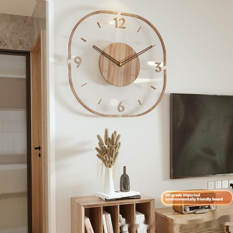 Creative Transparent Wooden Frame Wall Clock