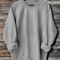 Men's Solid Color Light Plate Long Sleeved Sweatshirt