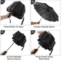 12 Ribs Strong Automatic Umbrella Windproof Stormproof Compact Folding Umbrella