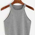 Knitted Top Bottoming Sling Wide Loose Solid Color Vest Suspenders