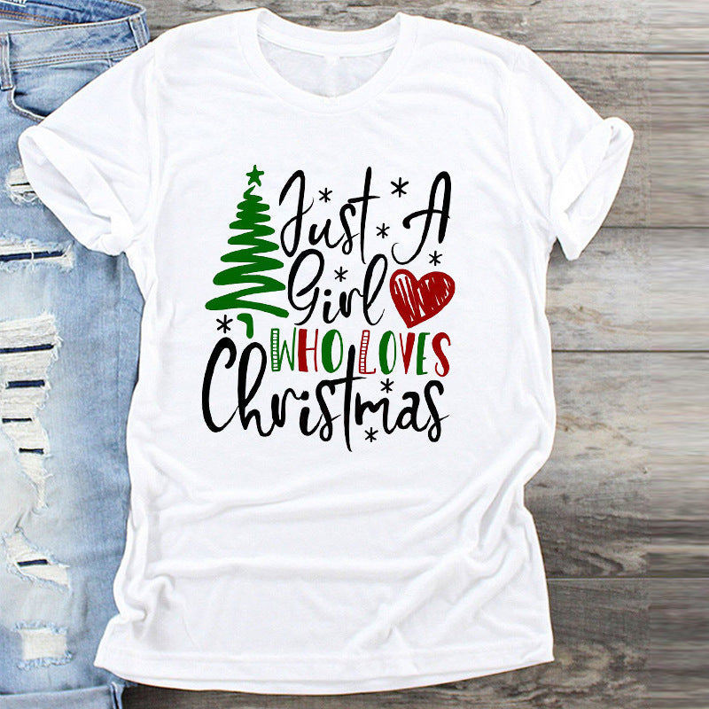 Christmas Short-sleeved Round Neck Girlfriends Outfit