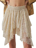 Pleated Frill Lace Layered Women's Y2g Lace Mini Skirt