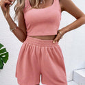 Casual Women's Knitted Cotton Sleeveless Homewear Suit