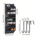 24Pocket Hanging Shoe Holder Storage Box Over Door Rack Hanger Closet Organizer.