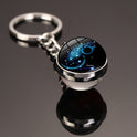 Starry Sky Twelve Constellation Keychain Time Gemstone Double Sided