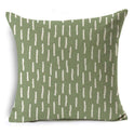 New Green Geometric Print Linen Pillowcase