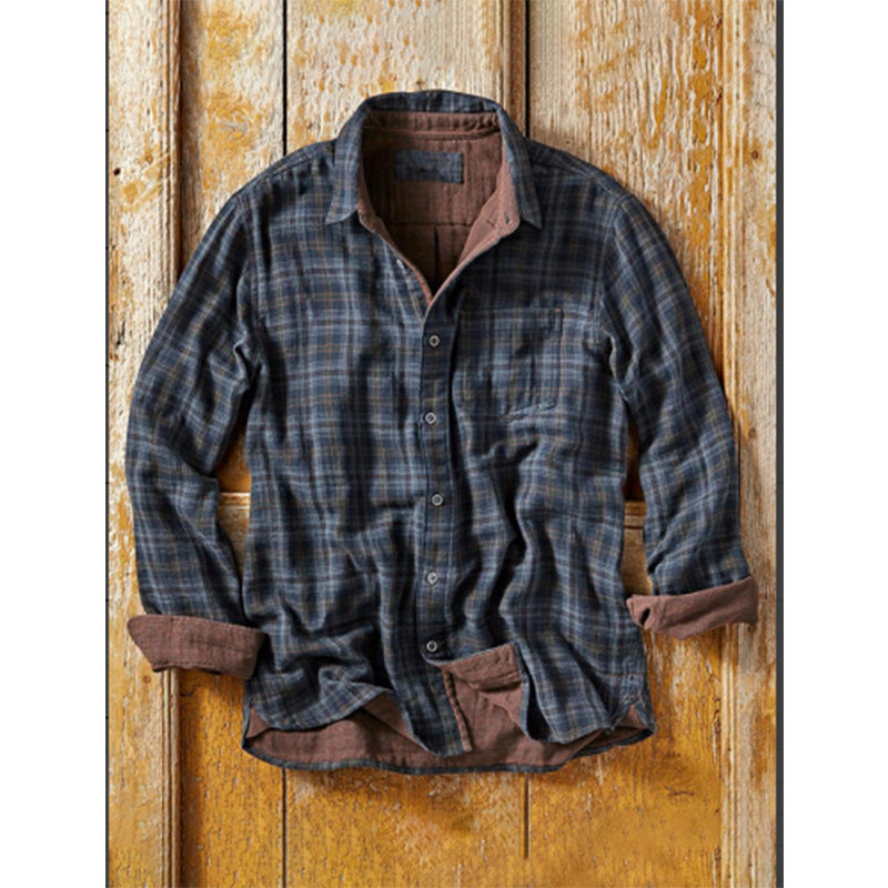 Woven Vintage Men's Plaid Shirt