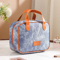 Denim Pattern Portable Cosmetic Bag Large Capacity High Sense Travel Portable