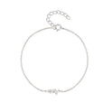 Women's Sterling Silver Diamond-embedded Simple Graceful Hypoallergenic Bracelet