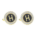 Round Diamond French Cufflinks Men's 26 Letters