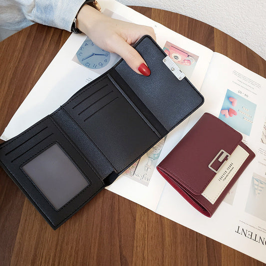 Women's Fashion Simple Folding Clashing Wallet