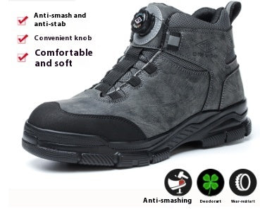 High Top Safety Shoes For Men All Seasons Anti-smash And Anti-puncture