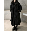 Down Cotton-padded Coat Dark Loose Lovers Three-quarter Length Women