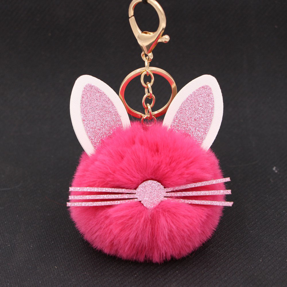 Personalized Ears Kitten Beard Plush Cute Keychain