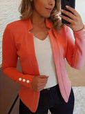 Solid Color Cuff Small Suit Long Sleeve Jacket Suit