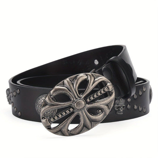 Retro Denim Punk Skull Rivet Y2Y Black Belt