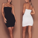 Summer Solid Color Female Package Hip Halter Slim Dress