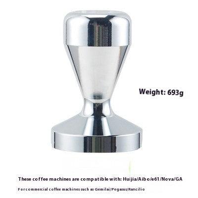 Wooden Handle Coffee Tamper Electroplated Alloy Tamper Coffee Distributor Powder Filler Supporting Equipment