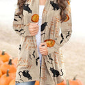 Halloween Digital Printing Casual Cardigan Jacket Women
