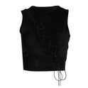 Women's Chest Slanted Side Hanging Ear Tie Vest