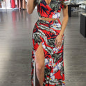 Printed Floral Dress Two-piece Suit For Women