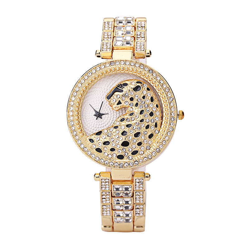 Women's Three-dimensional Diamond Leopard-print Watch