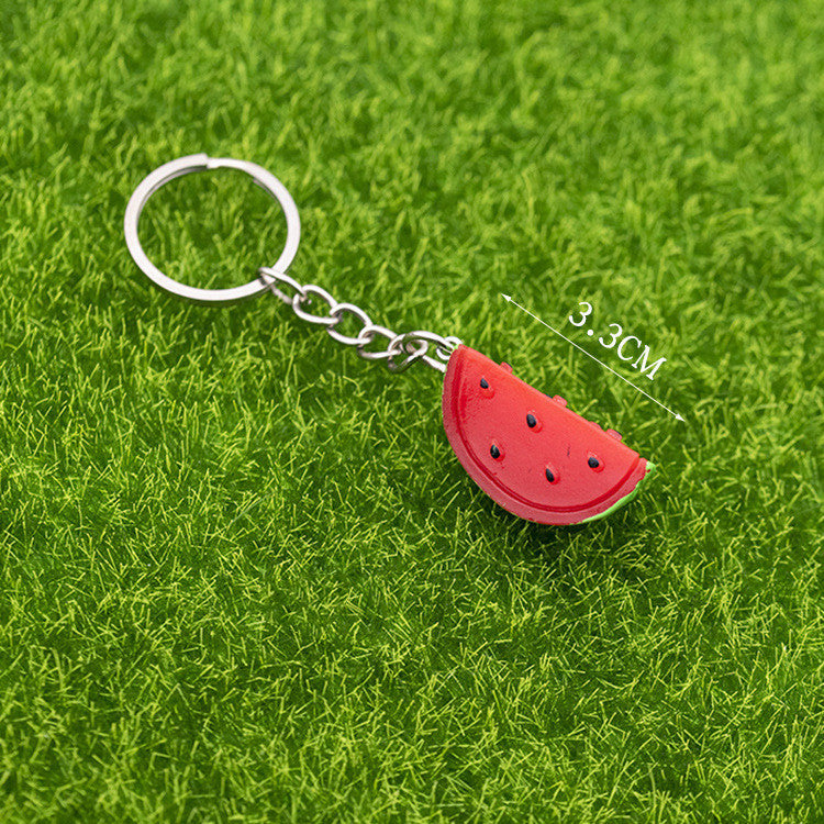 Simulation Three-dimensional Watermelon Piece Keychain Pendant