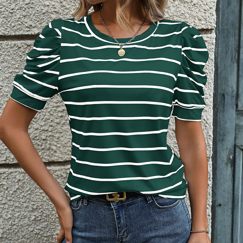 Striped Pullover T-shirt Women's Casual Top