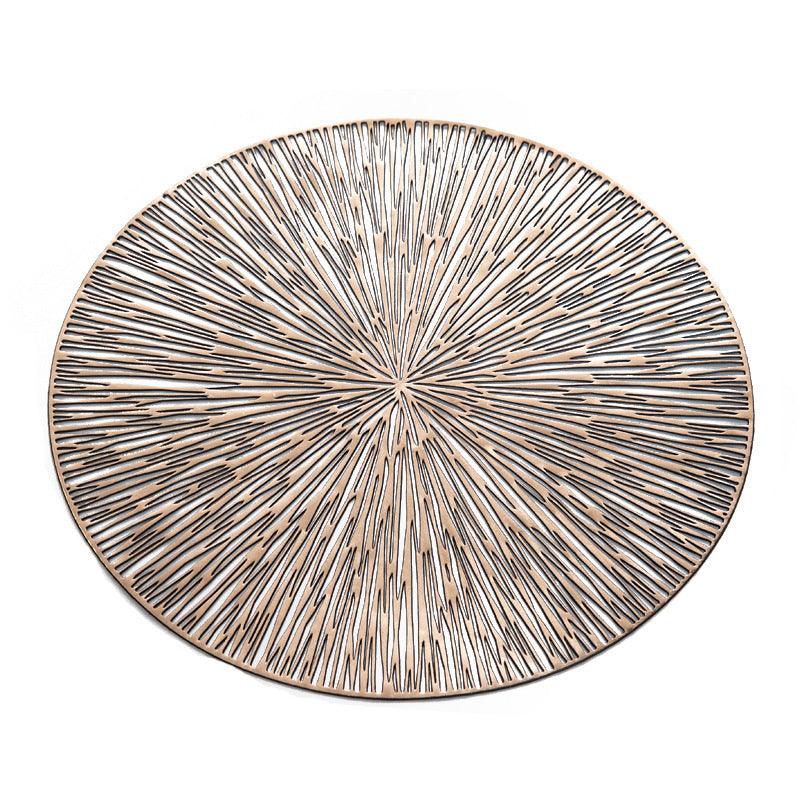 Round Hollow PVC Western-style Placemat Mirror Insulation American Plate Mat