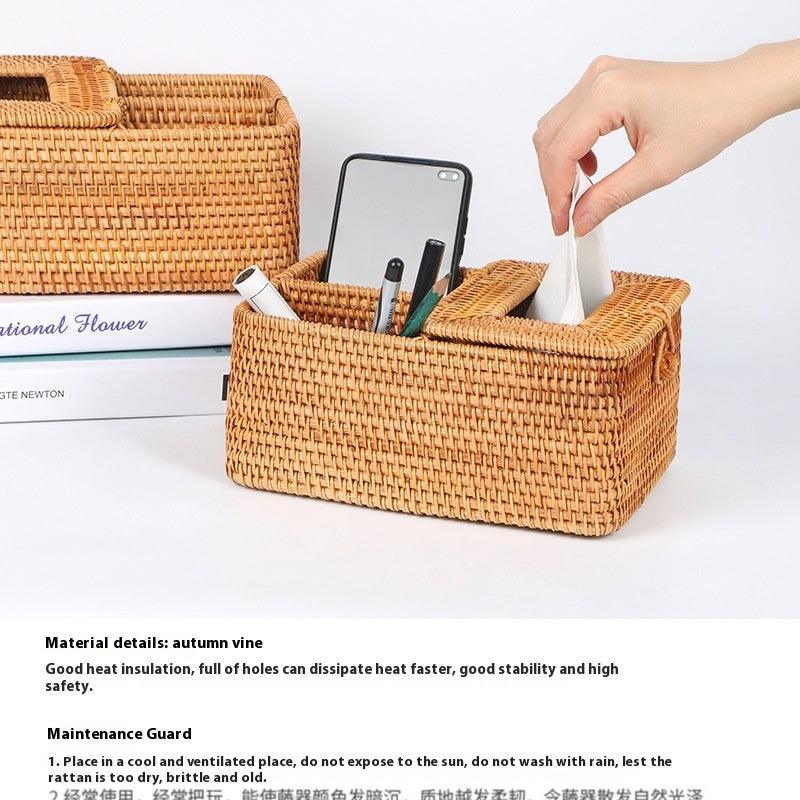 Rattan Tissue Box Multi-purpose Simple Home