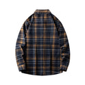 Cross-border Foreign Trade Men's Autumn And Winter New Plaid Plus Size Long-sleeved Shirt Casual Coat Thickened Flannel Shirt Men