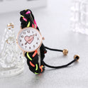 Korean Style Macaron Color Color Handmade Braided Bracelet Peach Heart Watch