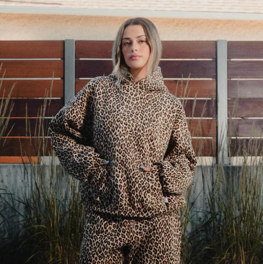 American Vintage Leopard Print Printed Hoodie Men And Women