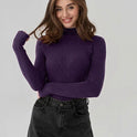 Women's Fashion Simple Pure Color Half Collar Sweater