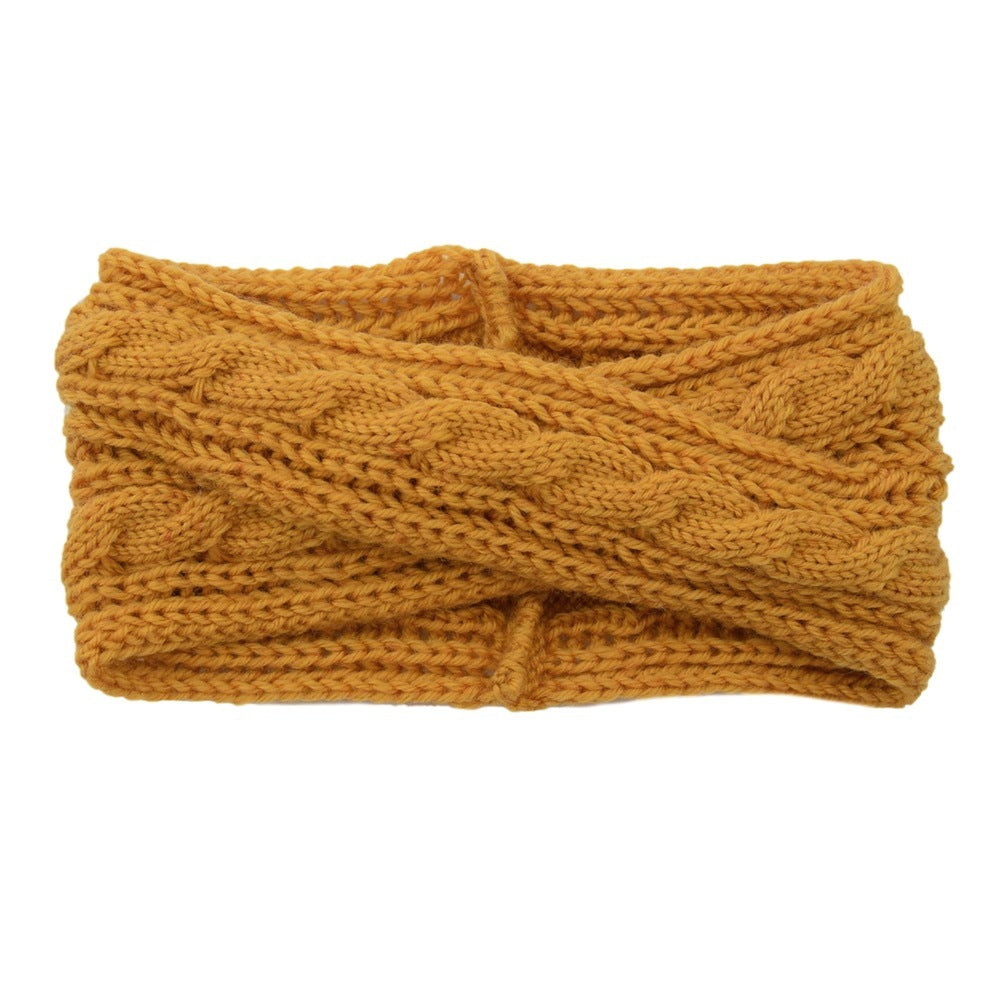 European And American Knitting Twist Cross Wool Hair Band