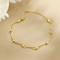 Small Square Double Layer Snake Bone Anklet Female