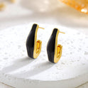 Fashion Stainless Steel Hook Enamel Earrings