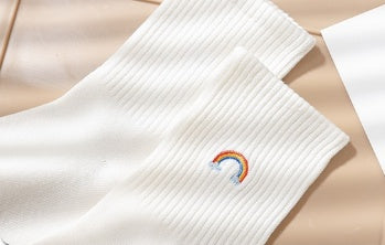 Women's Mid-calf Socks Fashionable Thin Cute