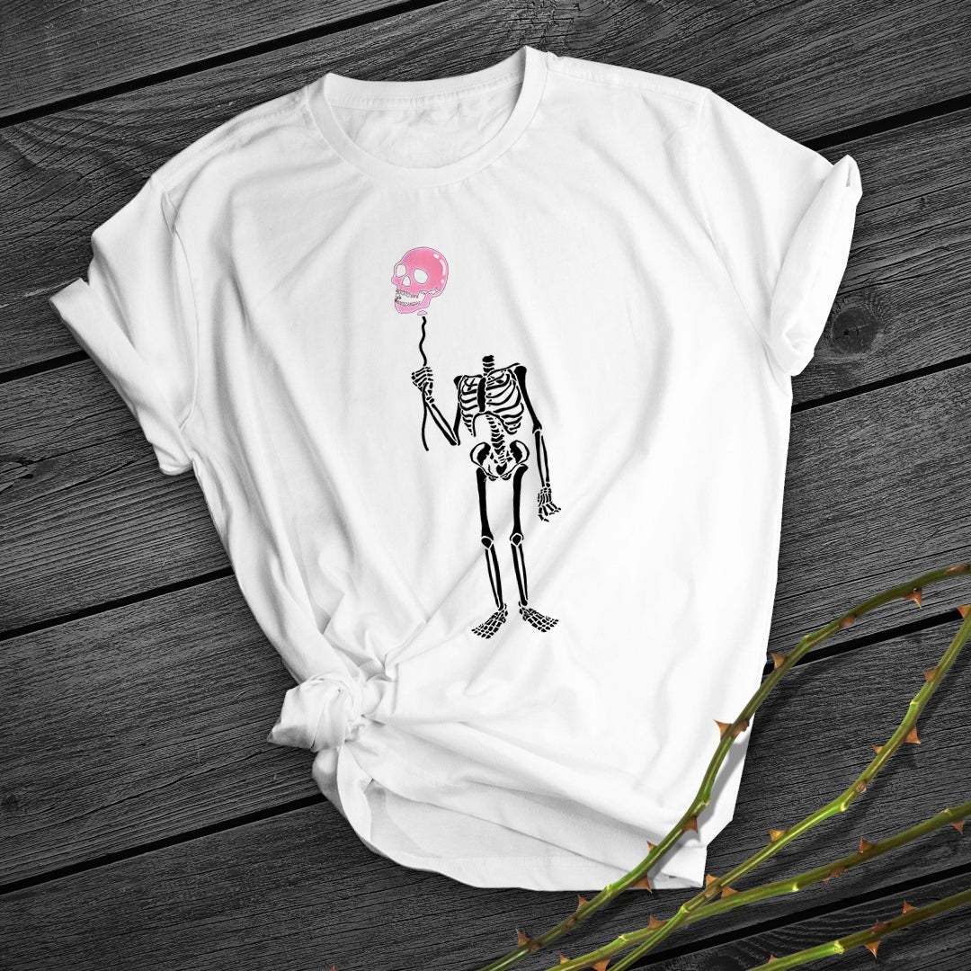 Skeleton Balloon Head Print Short Shirt Team Uniform European And American Fabrics